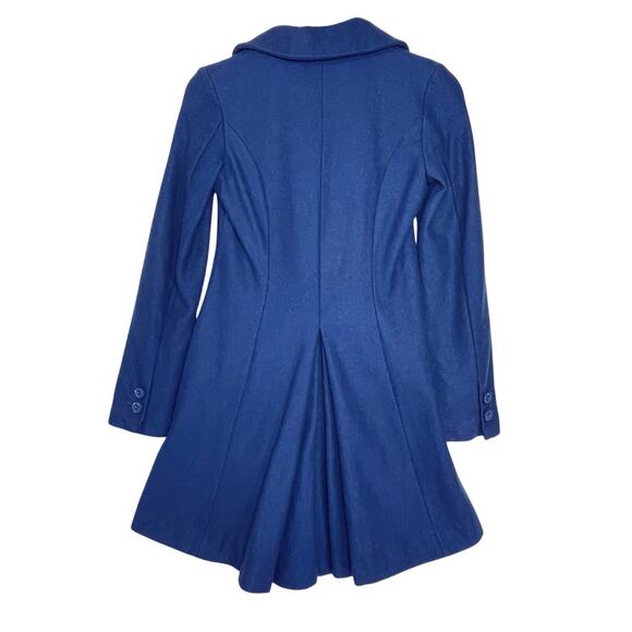ANTHROPOLOGIE TULLE Women’s Blue Washable Wool Blend Overcoat Small - Picture 5 of 6